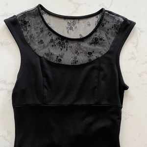 F21 Black Floral Sheer Back Dress